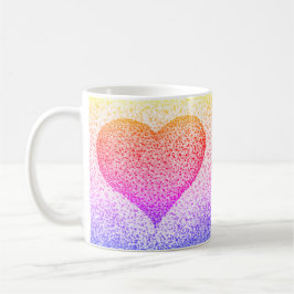 Sunburst Pointillism Herz Tasse Kaffee