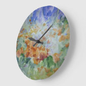 Sunburst Poppies Decorative Wall Clock Große Wanduhr (Winkel)