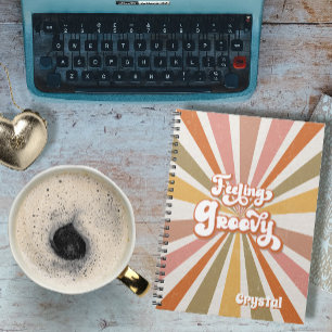 Sunburst Rainbow Retro Hippie 60er Gefühl Groovy Notizblock