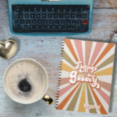 Sunburst Rainbow Retro Hippie 60er Gefühl Groovy Notizblock