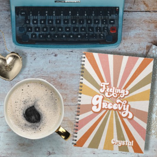 Sunburst Rainbow Retro Hippie 60er Gefühl Groovy Notizblock