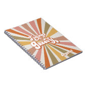 Sunburst Rainbow Retro Hippie 60er Gefühl Groovy Notizblock (Rechte Seite)