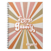 Sunburst Rainbow Retro Hippie 60er Gefühl Groovy Notizblock (Vorderseite)