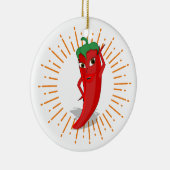 Sunburst Red Hot Pepper Diva Keramik Ornament (Rechts)