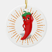 Sunburst Red Hot Pepper Diva Keramik Ornament (Vorne)