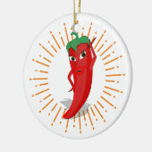 Sunburst Red Hot Pepper Diva Keramik Ornament (Links)