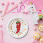 Sunburst Red Hot Pepper Diva Pappteller (Party)