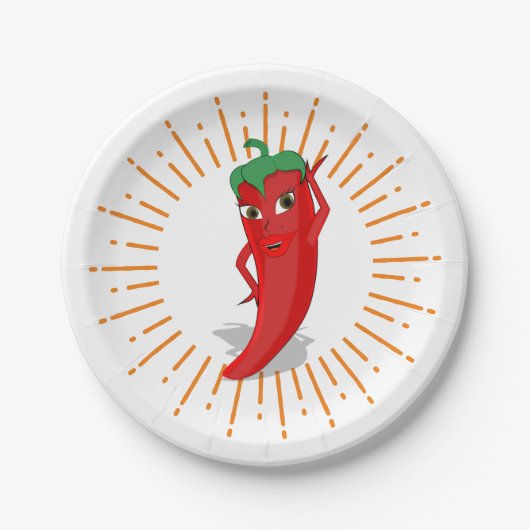 Sunburst Red Hot Pepper Diva Pappteller (Vorderseite)