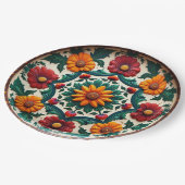 💀 🎉 Sunburst & Salsa Día de los Muertos Pappteller (Schrägansicht)