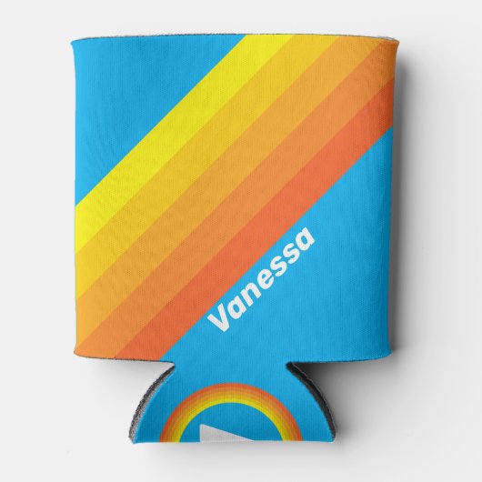 Sunburst Sea Stripes with Name Dosenkühler (Vorderseite)