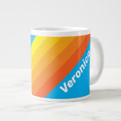 Sunburst Sea Stripes with Name Jumbo-Tasse (Vorderseite Rechts)