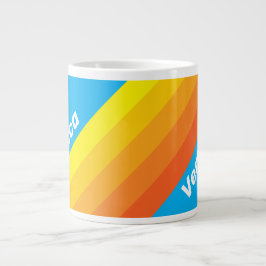 Sunburst Sea Stripes with Name Jumbo-Tasse