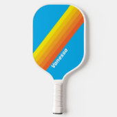 Sunburst Sea Stripes with Name Pickleball Schläger (Rückseite)