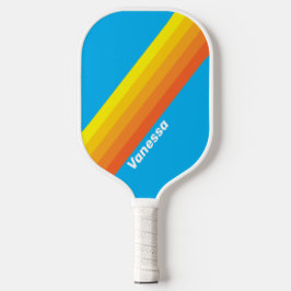 Sunburst Sea Stripes with Name Pickleball Schläger