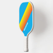 Sunburst Sea Stripes with Name Pickleball Schläger (Links)
