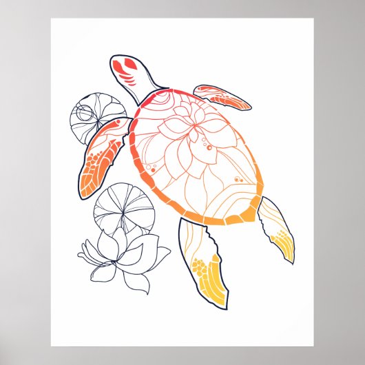 Sunburst Sea Turtle Poster (Vorne)