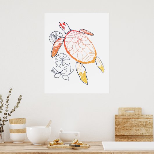 Sunburst Sea Turtle Poster (Küche)