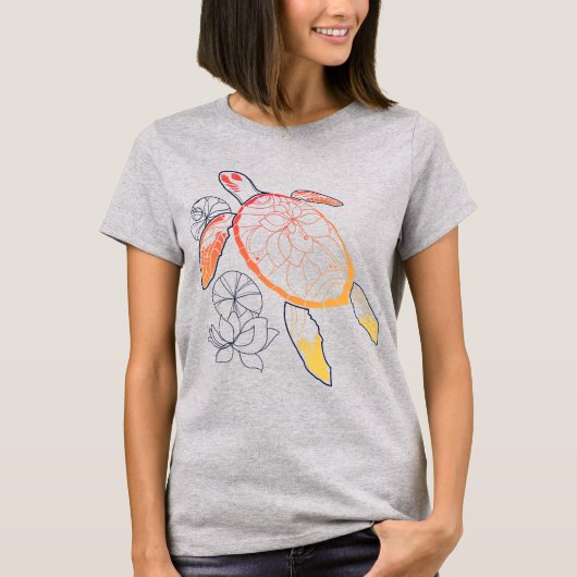 Sunburst Sea Turtle T-Shirt (Vorderseite)