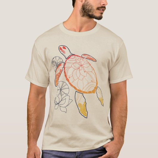 Sunburst Sea Turtle T-Shirt (Vorderseite)