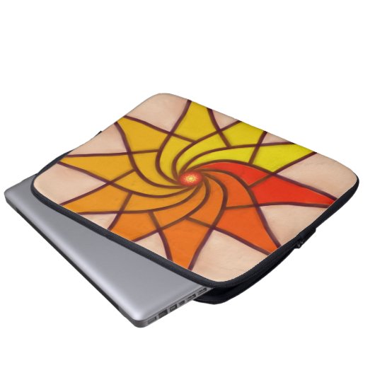 Sunburst Spiral Laptopschutzhülle (Vorne Knopf)