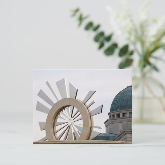 Sunburst Statue Postkarte (Stehend Vorderseite)