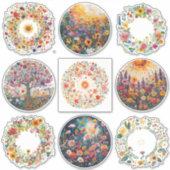 Sunburst und Floral Muster Litha Aufkleber (Vorderseite)