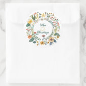 Sunburst und Floral Muster Litha Runder Aufkleber (Tasche)