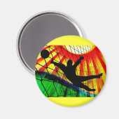 Sunburst und Net Soccer Goalie Magnet (Vorderseite/Rückseite)