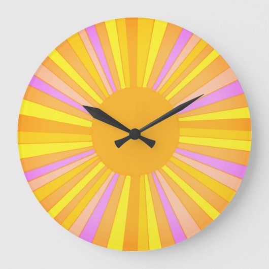Sunburst Wall Clock Große Wanduhr (Vorderseite)
