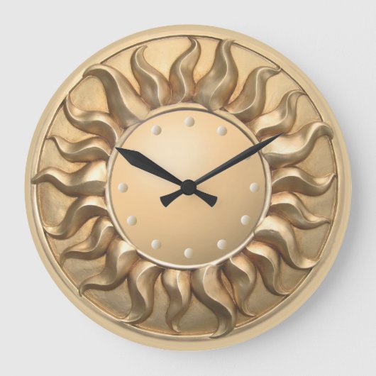 Sunburst Wall Clock Große Wanduhr (Vorderseite)