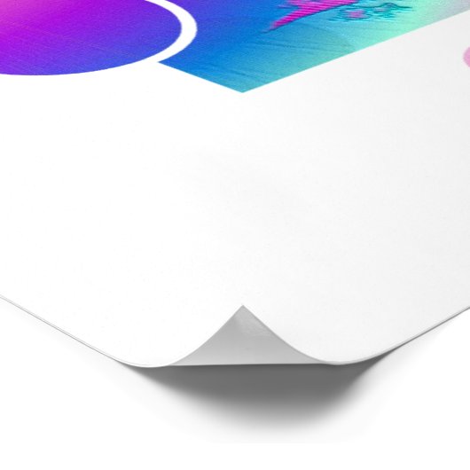 Sunburst White Frame, Art Signature Poster (Ecke)