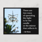 Suncatcher Spread the Light Inspiration Zitat Postkarte (Vorderseite)