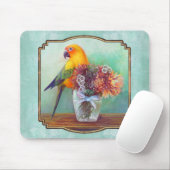 Sunconure und -Blumen Mousepad (Mit Mouse)