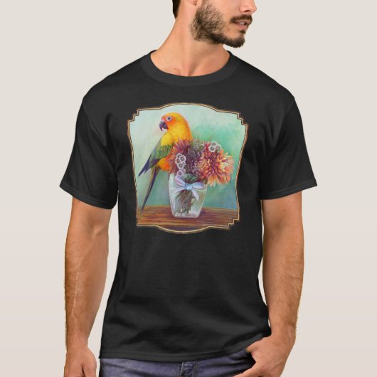 Sunconure und -Blumen T-Shirt (Vorderseite)