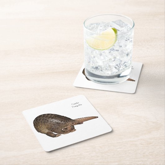 Sunda Pangolin-Untersetzer Rechteckiger Pappuntersetzer (Vor Ort)