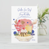 Sundae Birthday Party Einladungen (Stehend Vorderseite)