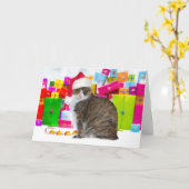 Sundae, die Weihnachtskatze Karte (Gelbe Blume)