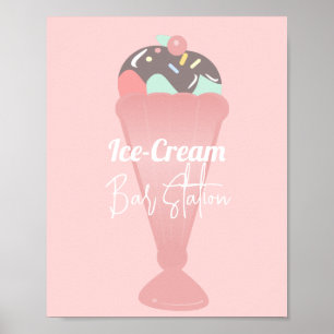 Sundae-Eiscreme-Party-Schild Poster