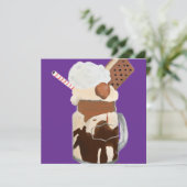 Sundae Eiscreme Spaß Desserts Einladung (Stehend Vorderseite)