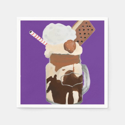 Sundae Eiscreme Spaß Desserts Serviette (Vorderseite)