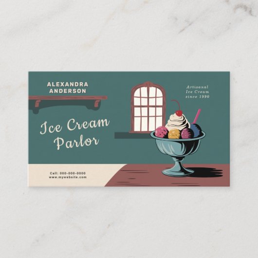Sundae - Eiscreme Visitenkarte (Vorderseite)