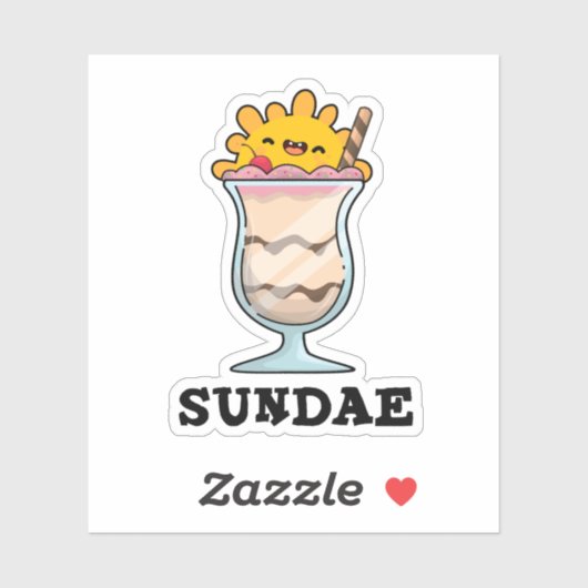 Sundae Funny Sunday Ice Cream Pub Aufkleber (Blatt)