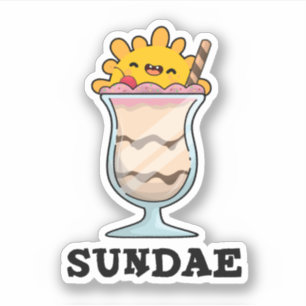 Sundae Funny Sunday Ice Cream Pub Aufkleber