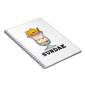 Sundae Funny Sunday Ice Cream Pub Notizblock (Rechte Seite)