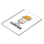 Sundae Funny Sunday Ice Cream Pub Notizblock (Linke Seite)