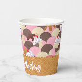 Sundae Ice Cream Birthday Pappbecher (Rückseite)