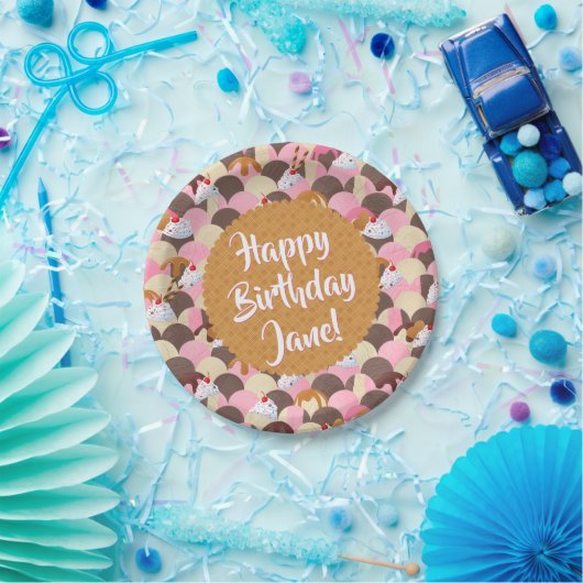 Sundae Ice Cream Birthday Pappteller (Party)