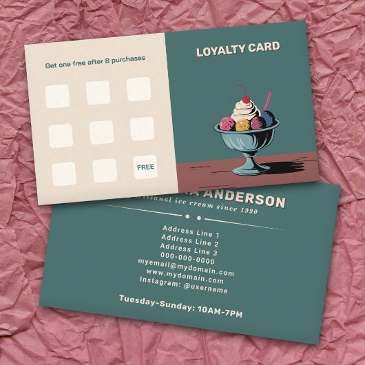 Sundae - Ice Cream Parlon Loyalty Card Visitenkarte