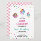 Sundae Icream - Sommereinladung Einladung (Vorne/Hinten)