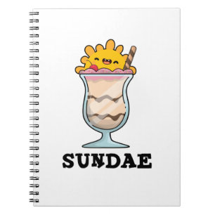 Sundae Lustiger Sonntag Eiscreme Wortspiel Notizblock